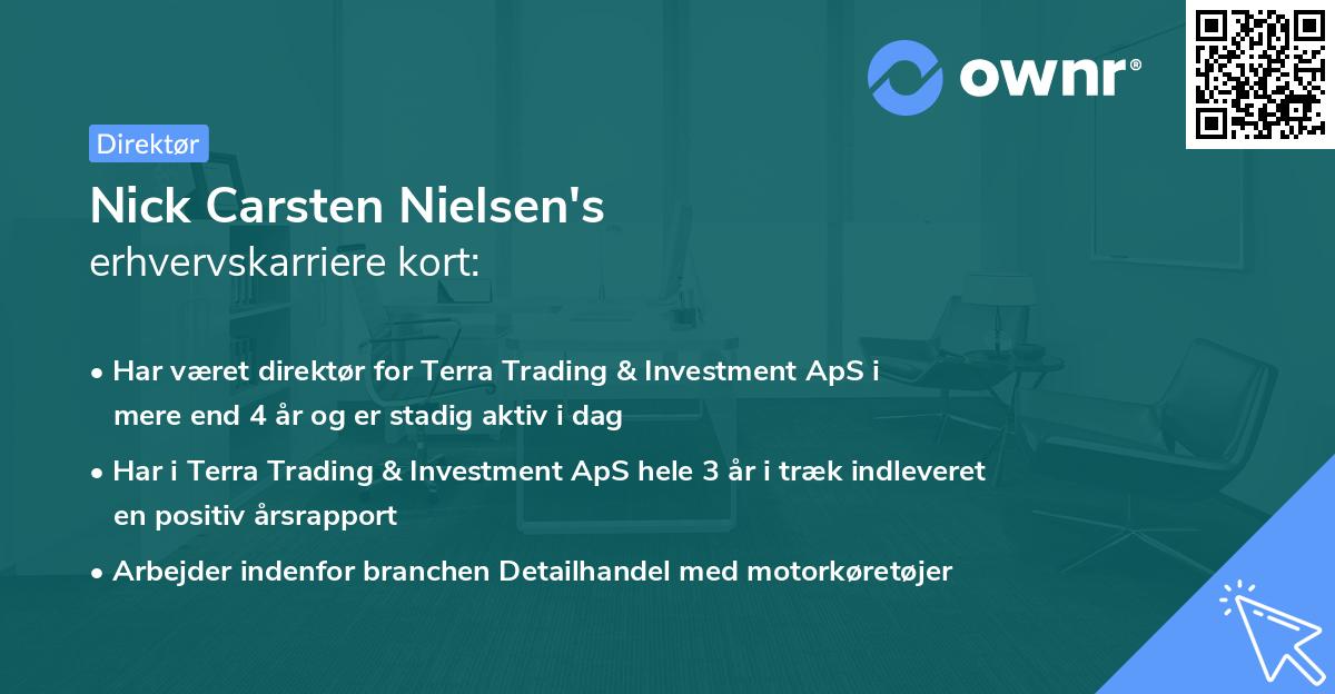 Nick Carsten Nielsen's erhvervskarriere kort
