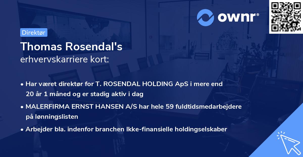 Thomas Rosendal's erhvervskarriere kort