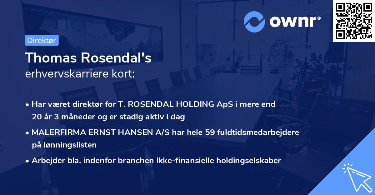 Thomas Rosendal's erhvervskarriere kort