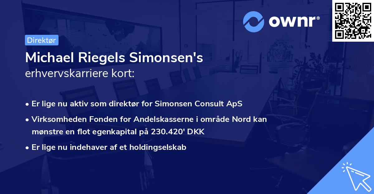 Michael Riegels Simonsen's erhvervskarriere kort