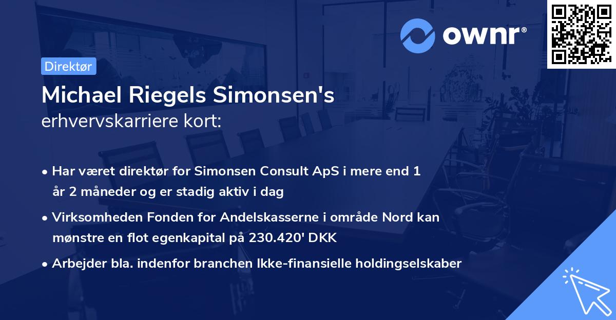 Michael Riegels Simonsen's erhvervskarriere kort