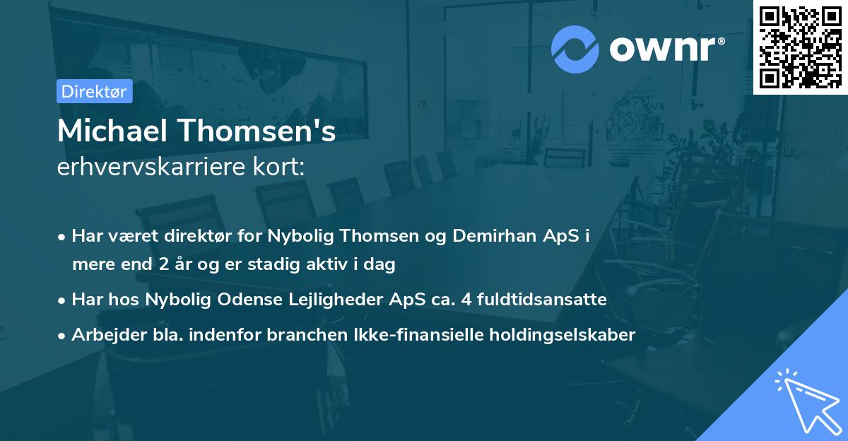 Michael Thomsen's erhvervskarriere kort