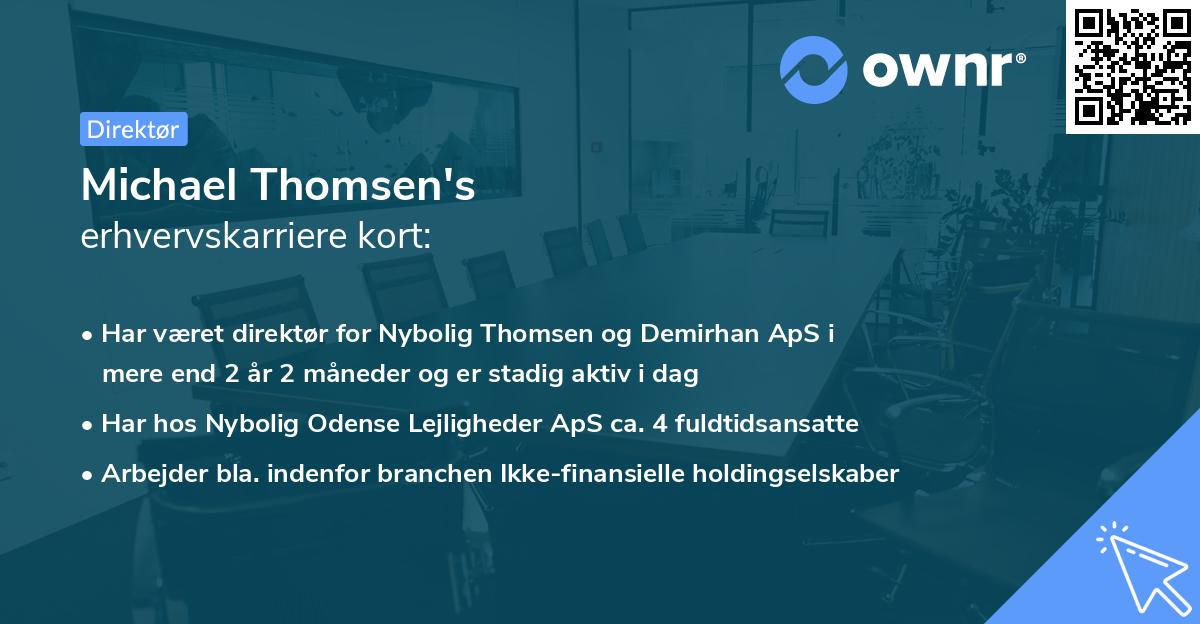 Michael Thomsen's erhvervskarriere kort