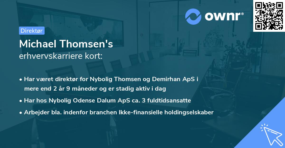 Michael Thomsen's erhvervskarriere kort