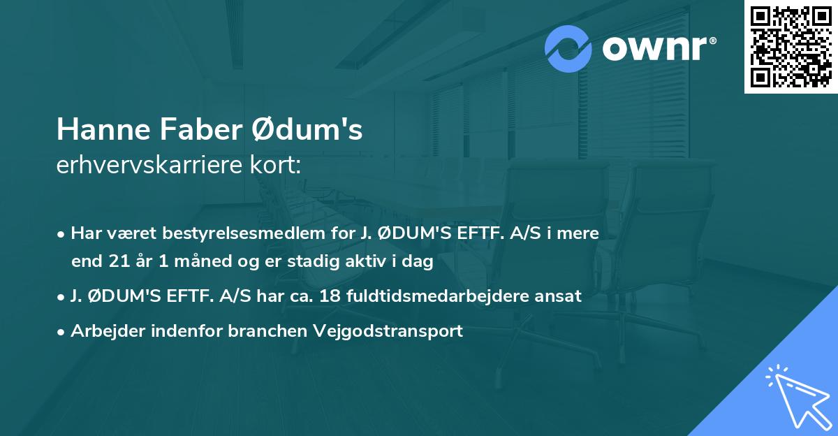 Hanne Faber Ødum's erhvervskarriere kort