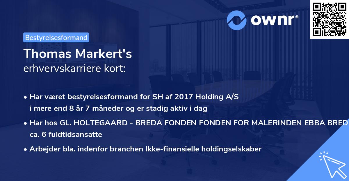 Thomas Markert's erhvervskarriere kort