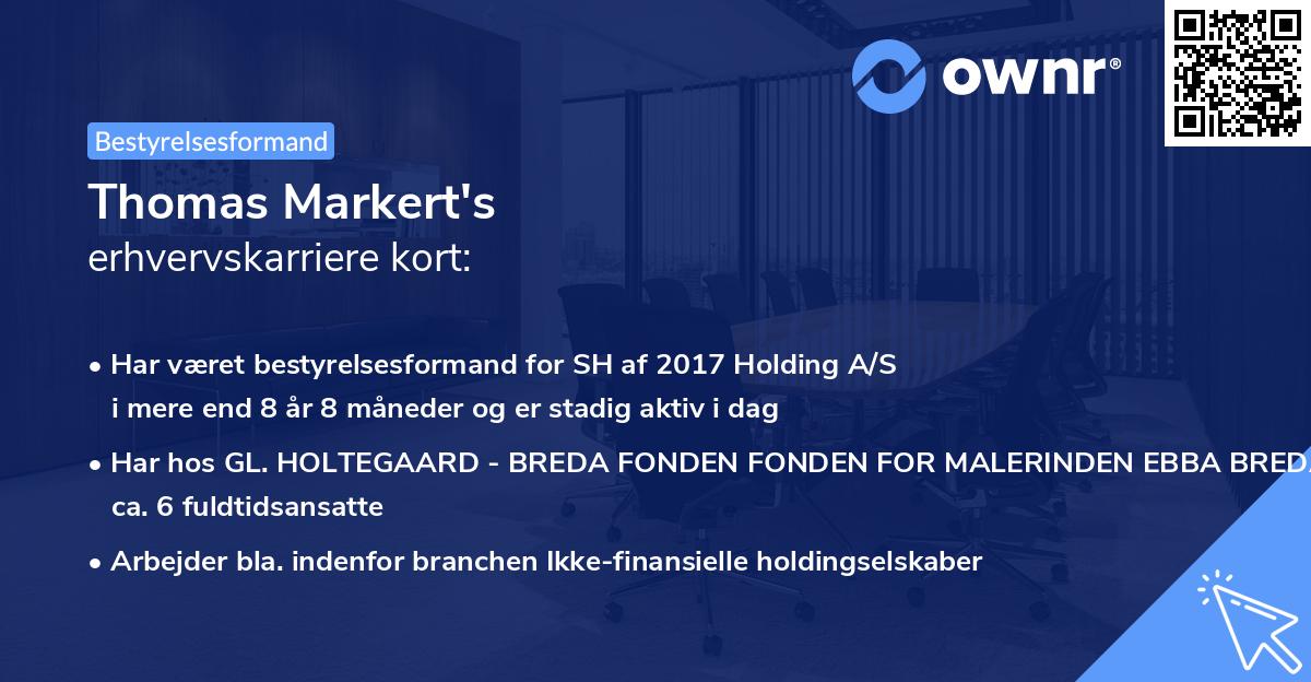 Thomas Markert's erhvervskarriere kort
