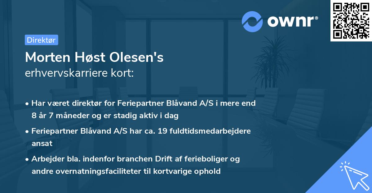 Morten Høst Olesen's erhvervskarriere kort