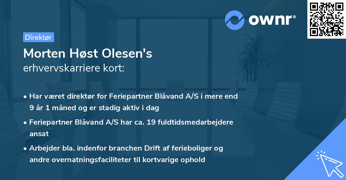 Morten Høst Olesen's erhvervskarriere kort