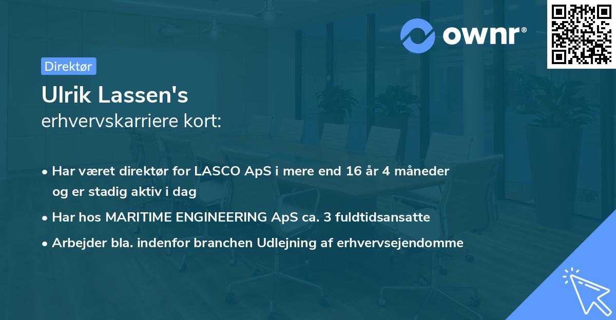 Ulrik Lassen's erhvervskarriere kort
