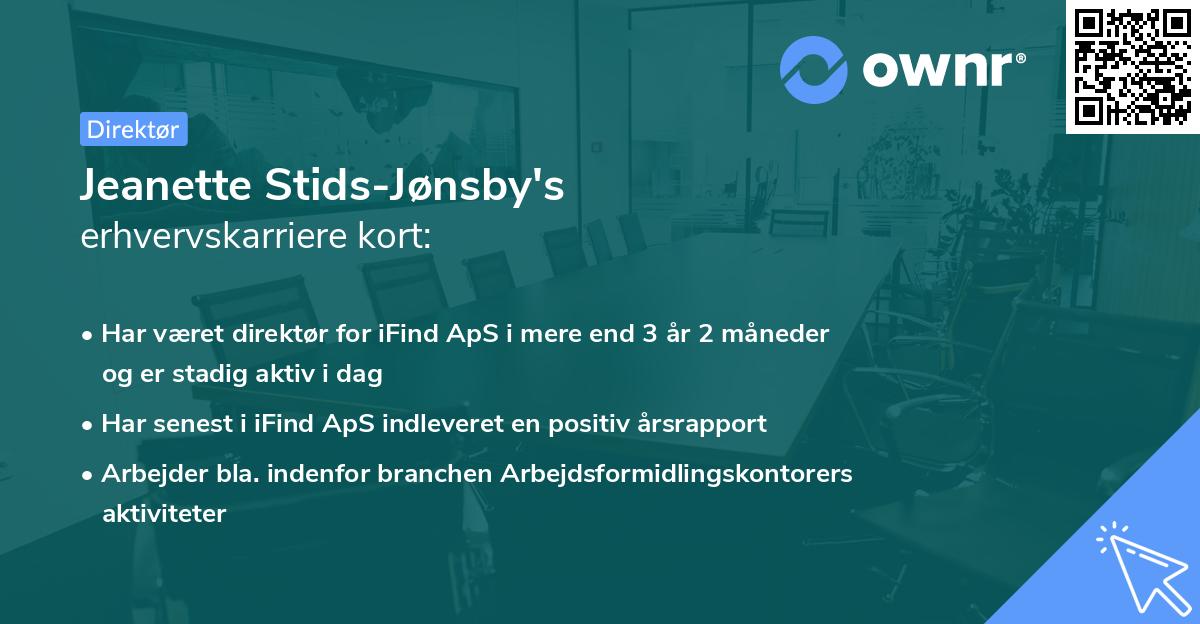 Jeanette Stids-Jønsby's erhvervskarriere kort