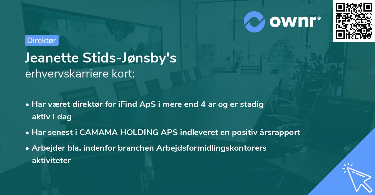 Jeanette Stids-Jønsby's erhvervskarriere kort