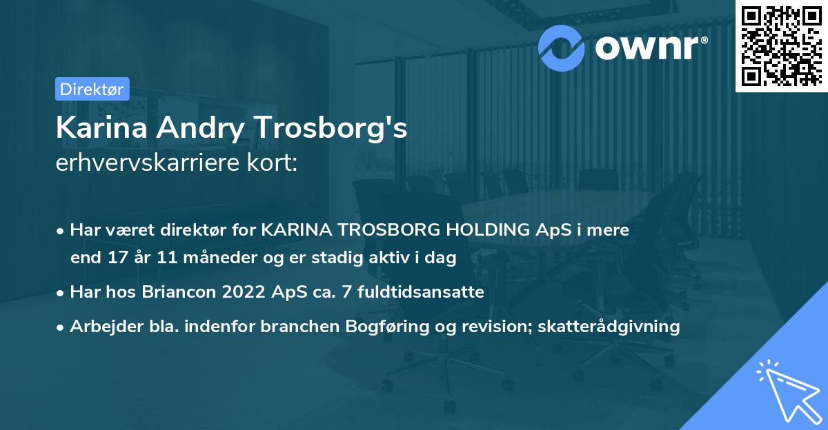 Karina Andry Trosborg's erhvervskarriere kort
