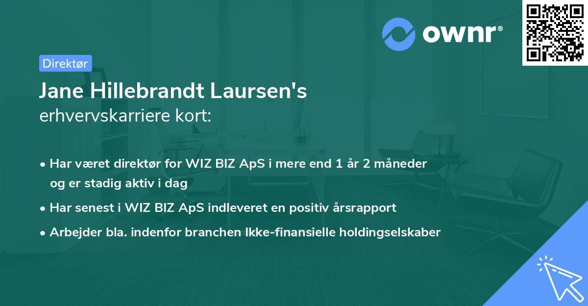 Jane Hillebrandt Laursen's erhvervskarriere kort