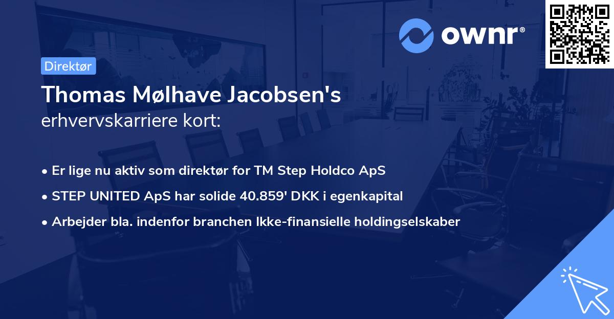 Thomas Mølhave Jacobsen's erhvervskarriere kort