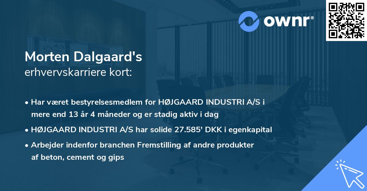 Morten Dalgaard's erhvervskarriere kort