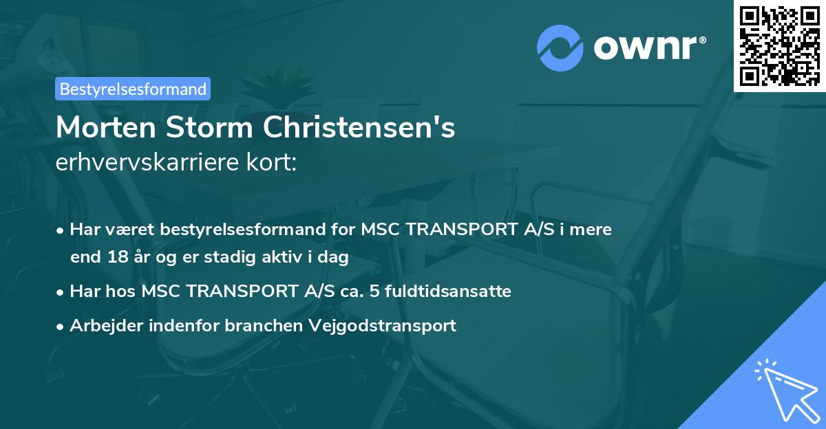 Morten Storm Christensen's erhvervskarriere kort