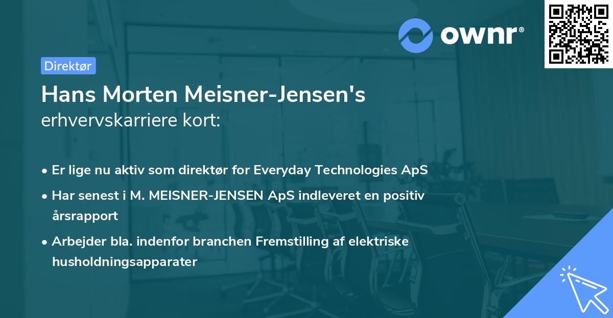 Hans Morten Meisner-Jensen's erhvervskarriere kort