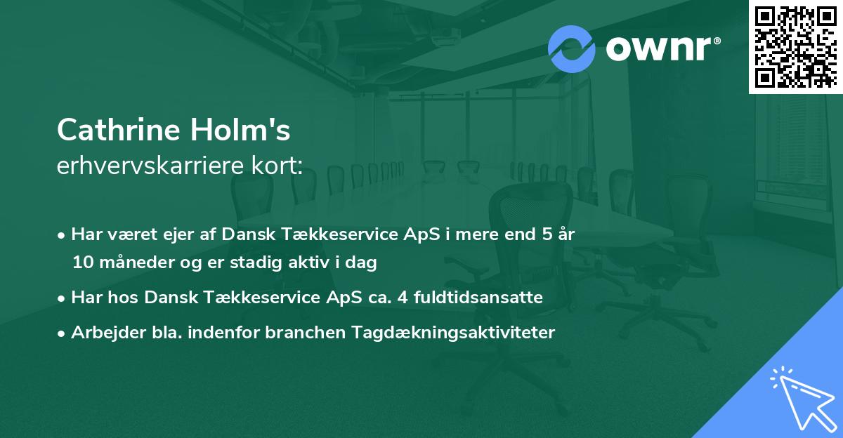 Cathrine Holm's erhvervskarriere kort