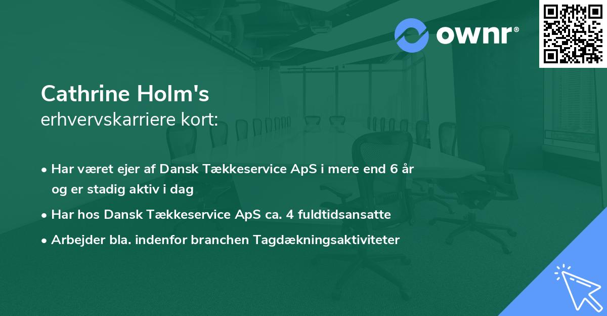 Cathrine Holm's erhvervskarriere kort