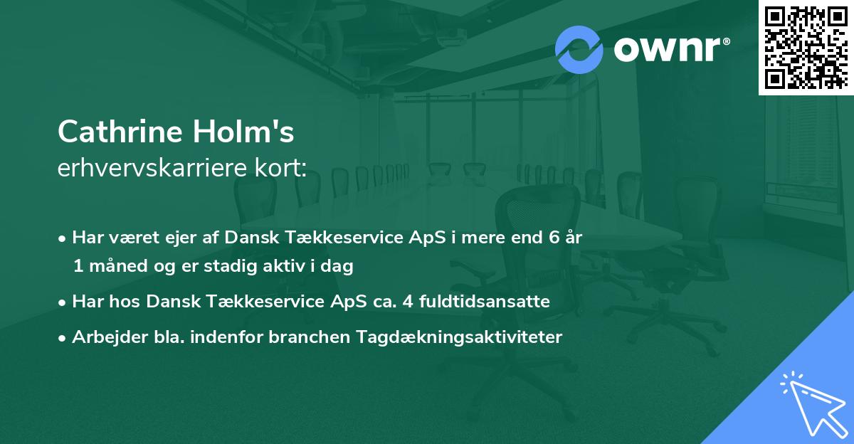 Cathrine Holm's erhvervskarriere kort