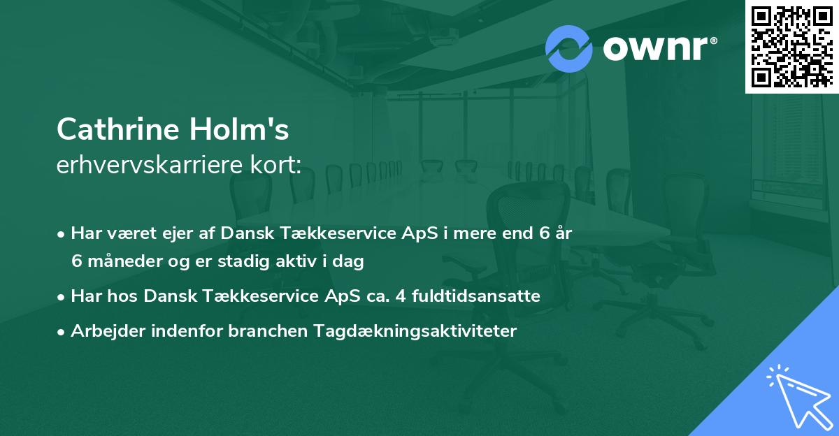 Cathrine Holm's erhvervskarriere kort