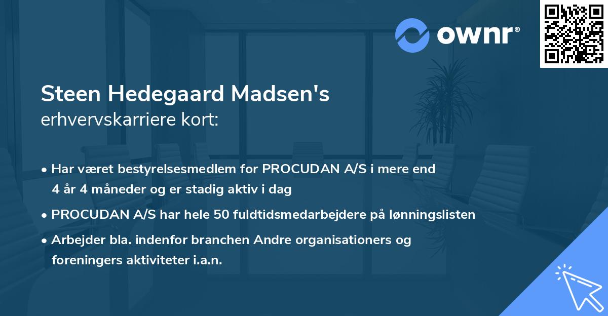 Steen Hedegaard Madsen's erhvervskarriere kort