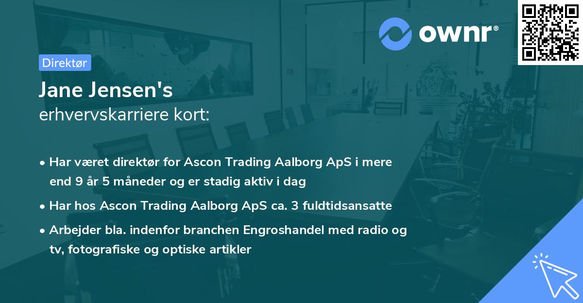 Jane Jensen's erhvervskarriere kort