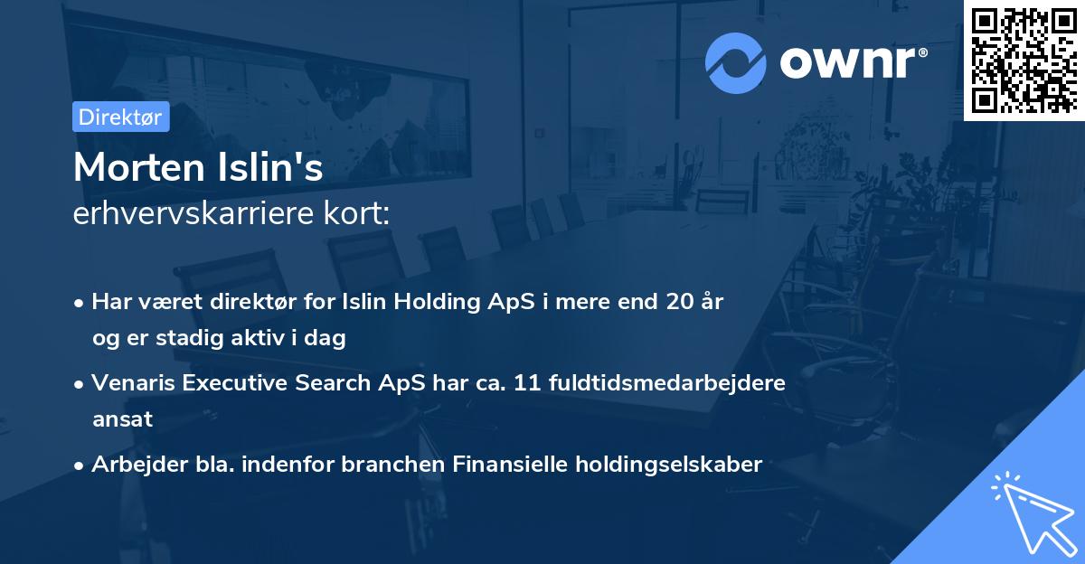 Morten Islin's erhvervskarriere kort