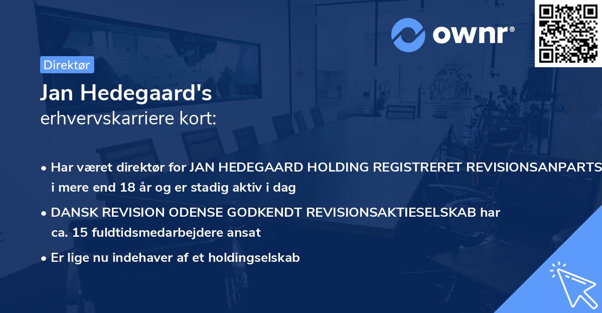 Jan Hedegaard's erhvervskarriere kort