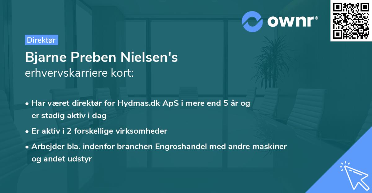 Bjarne Preben Nielsen's erhvervskarriere kort