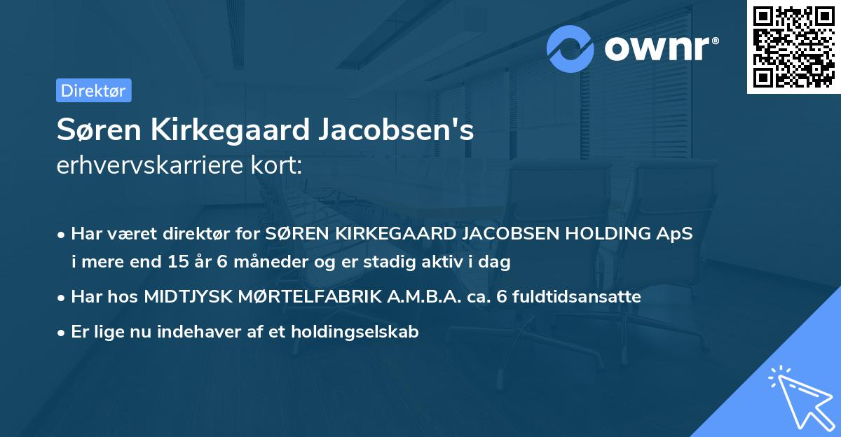 Søren Kirkegaard Jacobsen's erhvervskarriere kort