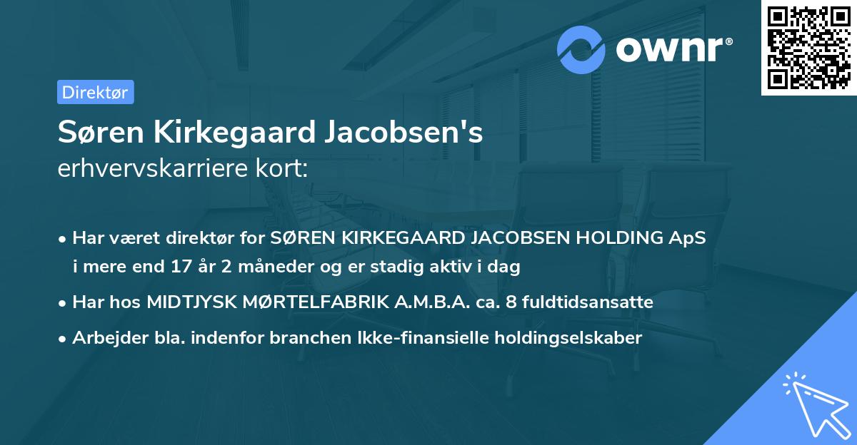 Søren Kirkegaard Jacobsen's erhvervskarriere kort