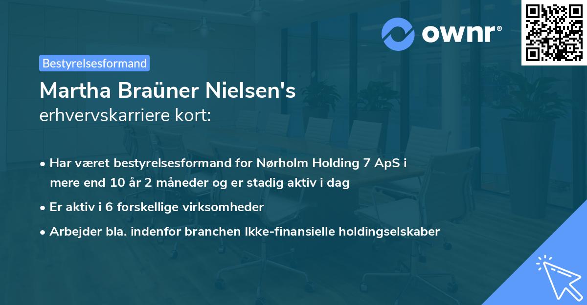 Martha Braüner Nielsen's erhvervskarriere kort