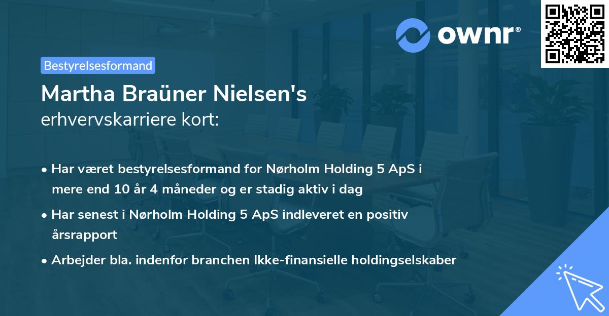 Martha Braüner Nielsen's erhvervskarriere kort