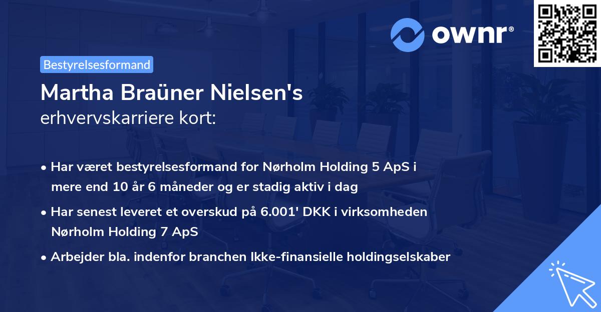 Martha Braüner Nielsen's erhvervskarriere kort