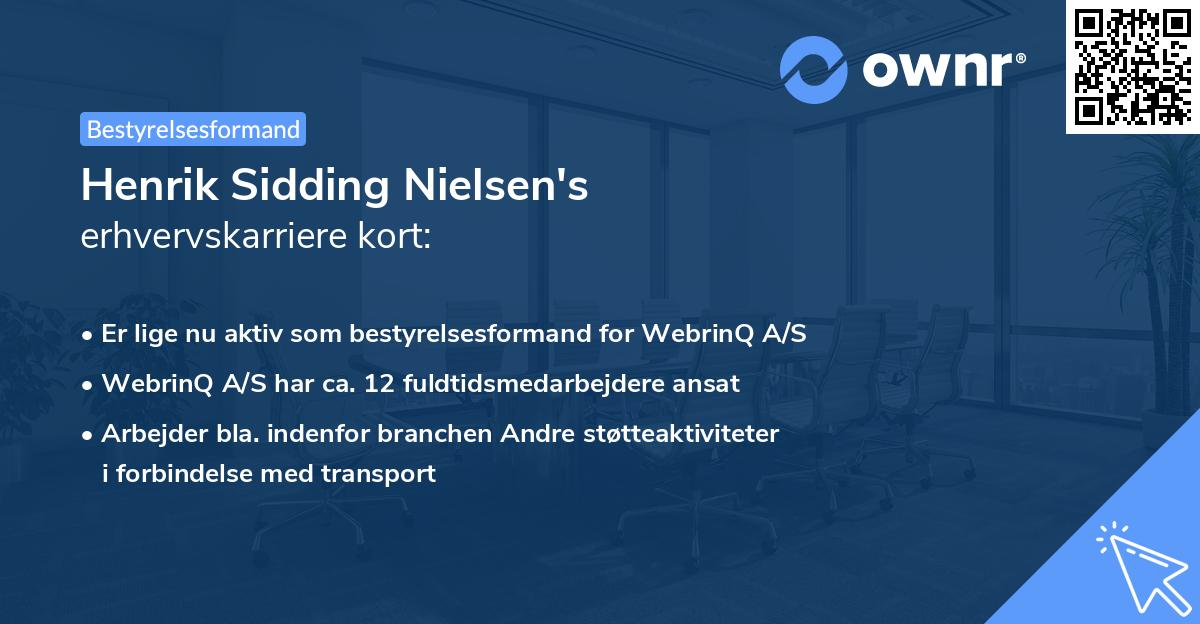 Henrik Sidding Nielsen's erhvervskarriere kort