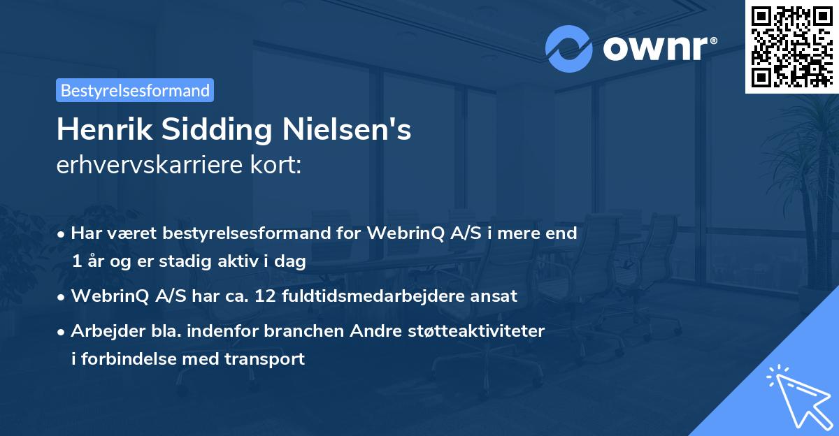 Henrik Sidding Nielsen's erhvervskarriere kort
