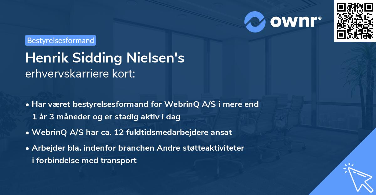 Henrik Sidding Nielsen's erhvervskarriere kort