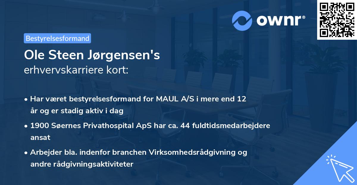 Ole Steen Jørgensen's erhvervskarriere kort