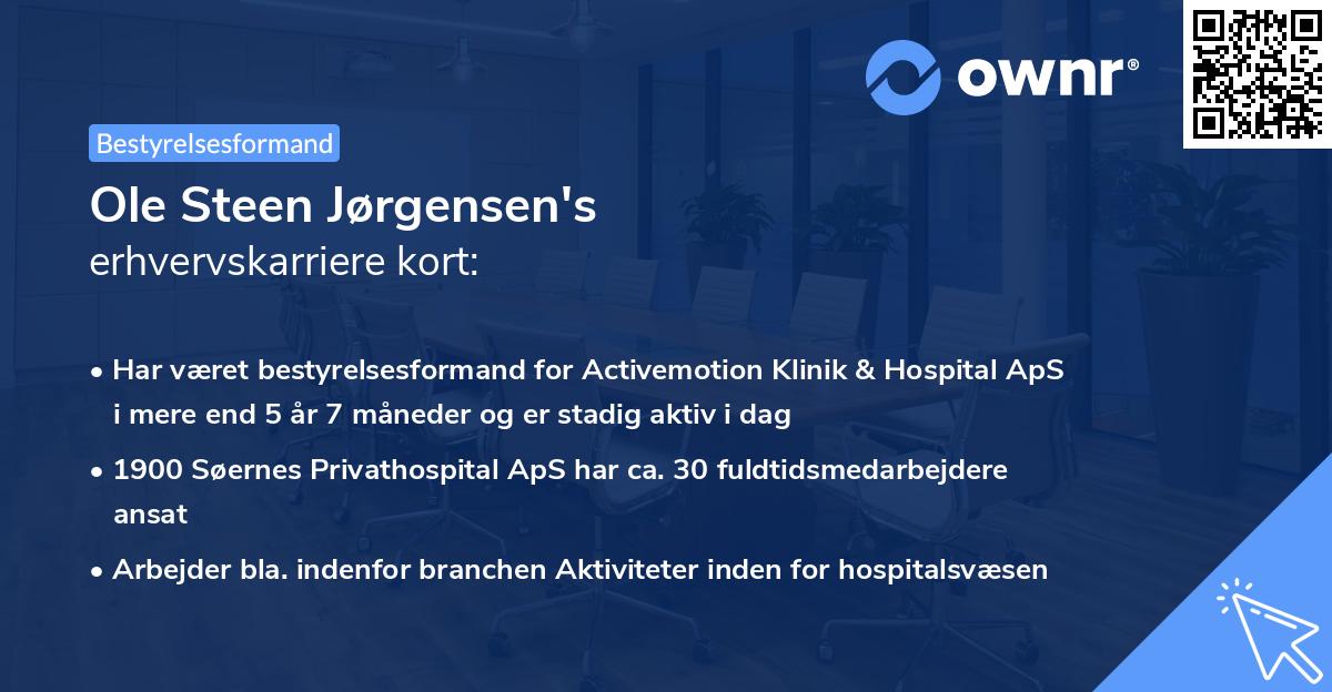 Ole Steen Jørgensen's erhvervskarriere kort