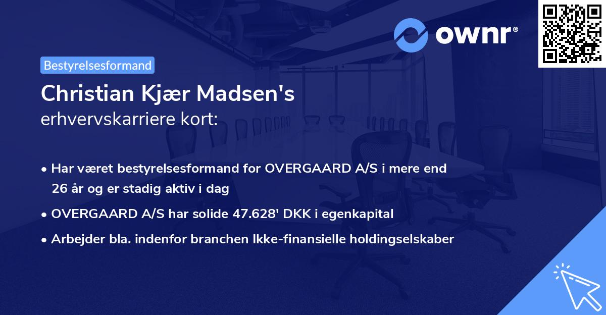 Christian Kjær Madsen's erhvervskarriere kort