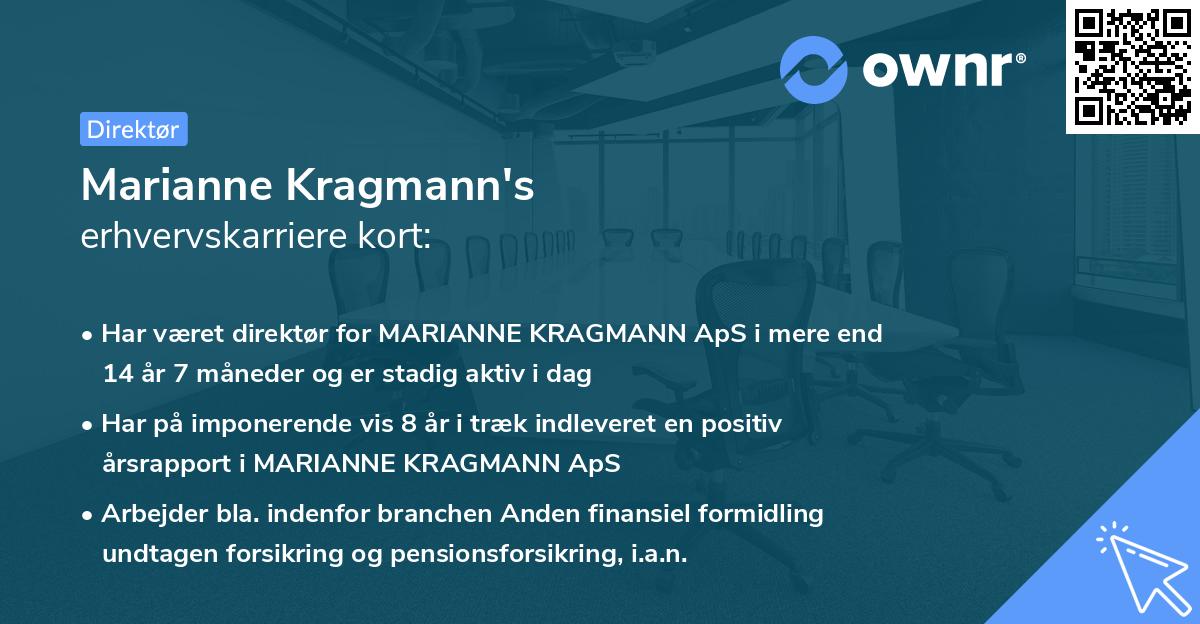 Marianne Kragmann's erhvervskarriere kort