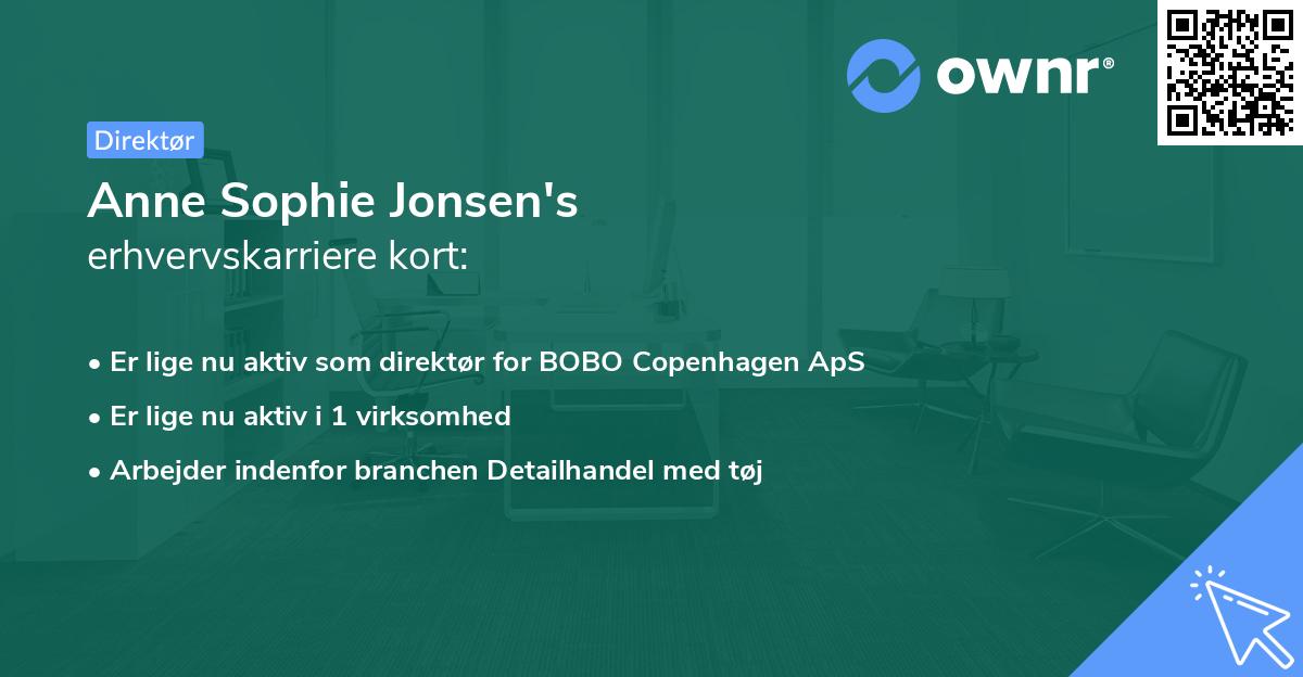 Anne Sophie Jonsen's erhvervskarriere kort