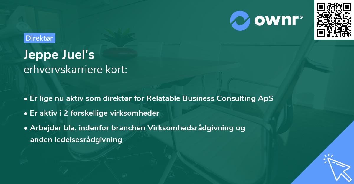 Jeppe Juel's erhvervskarriere kort