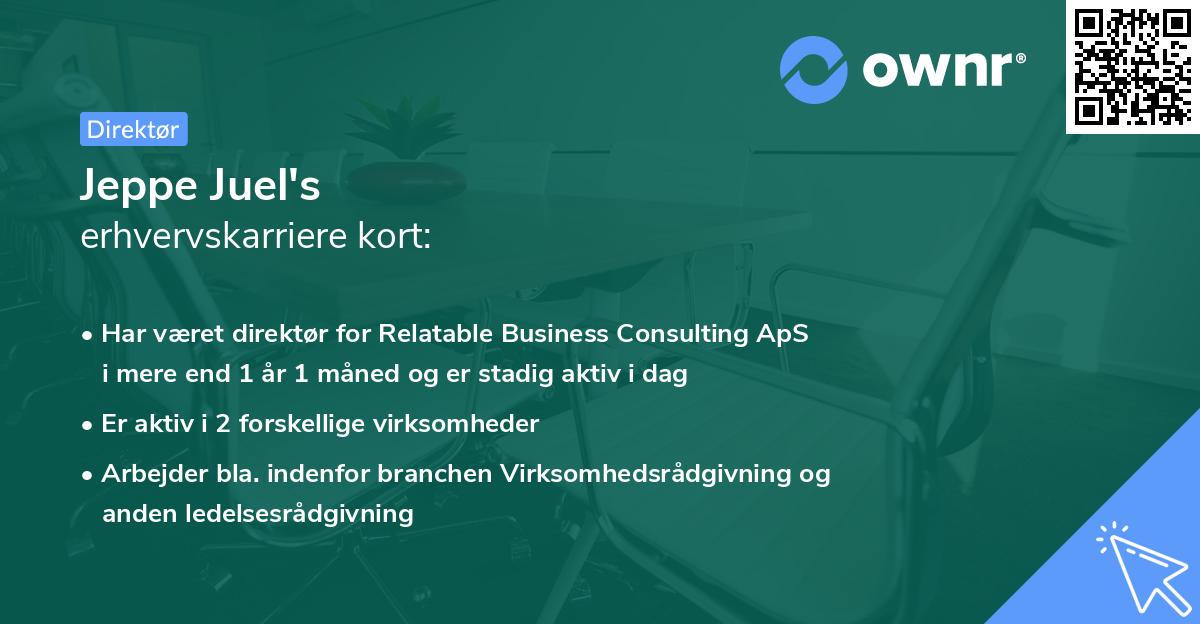 Jeppe Juel's erhvervskarriere kort
