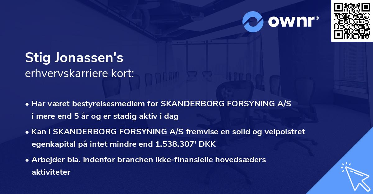 Stig Jonassen's erhvervskarriere kort