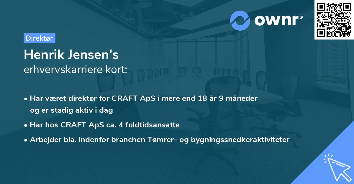 Henrik Jensen's erhvervskarriere kort
