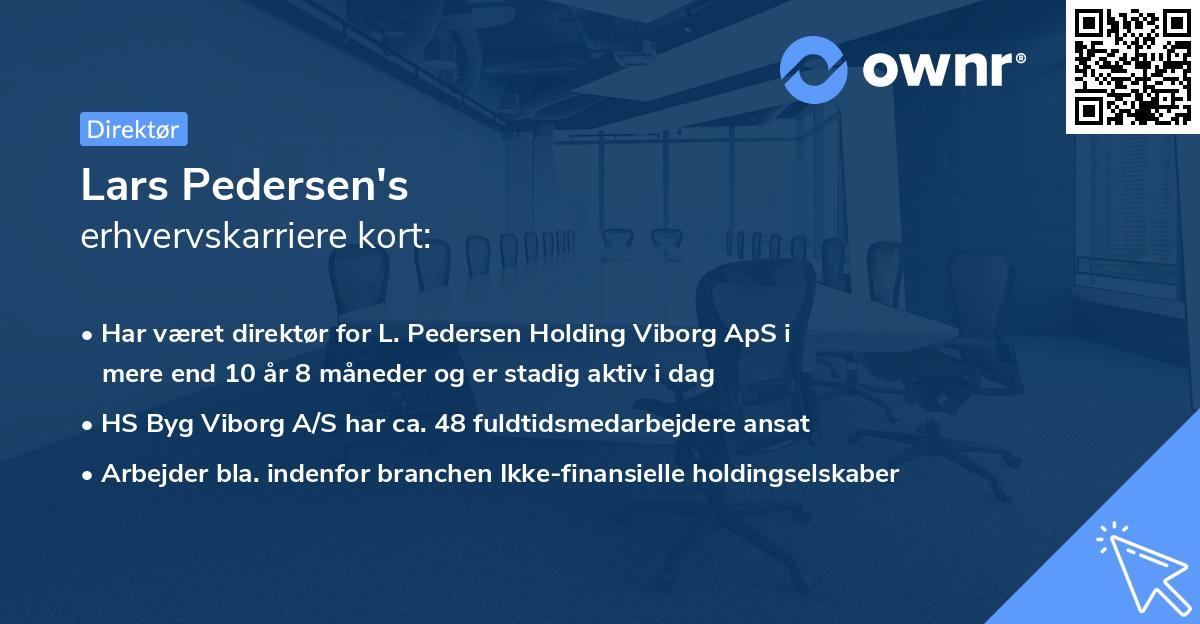 Lars Pedersen's erhvervskarriere kort