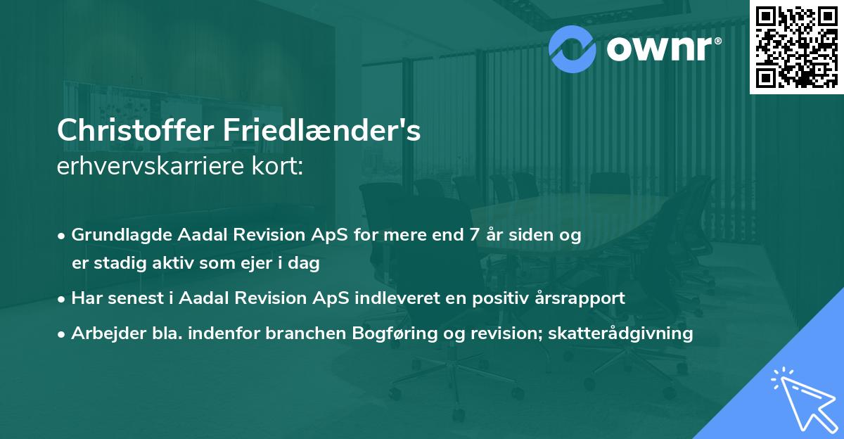 Christoffer Friedlænder's erhvervskarriere kort